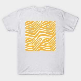 Zebra Animal Print Golden Yellow and White Pattern T-Shirt